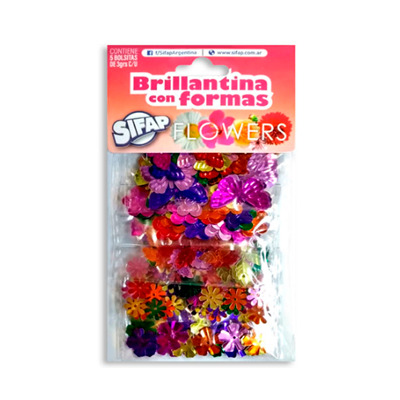 BRILLANTINA CON FORMAS SIFAP FLOWERS BL X5